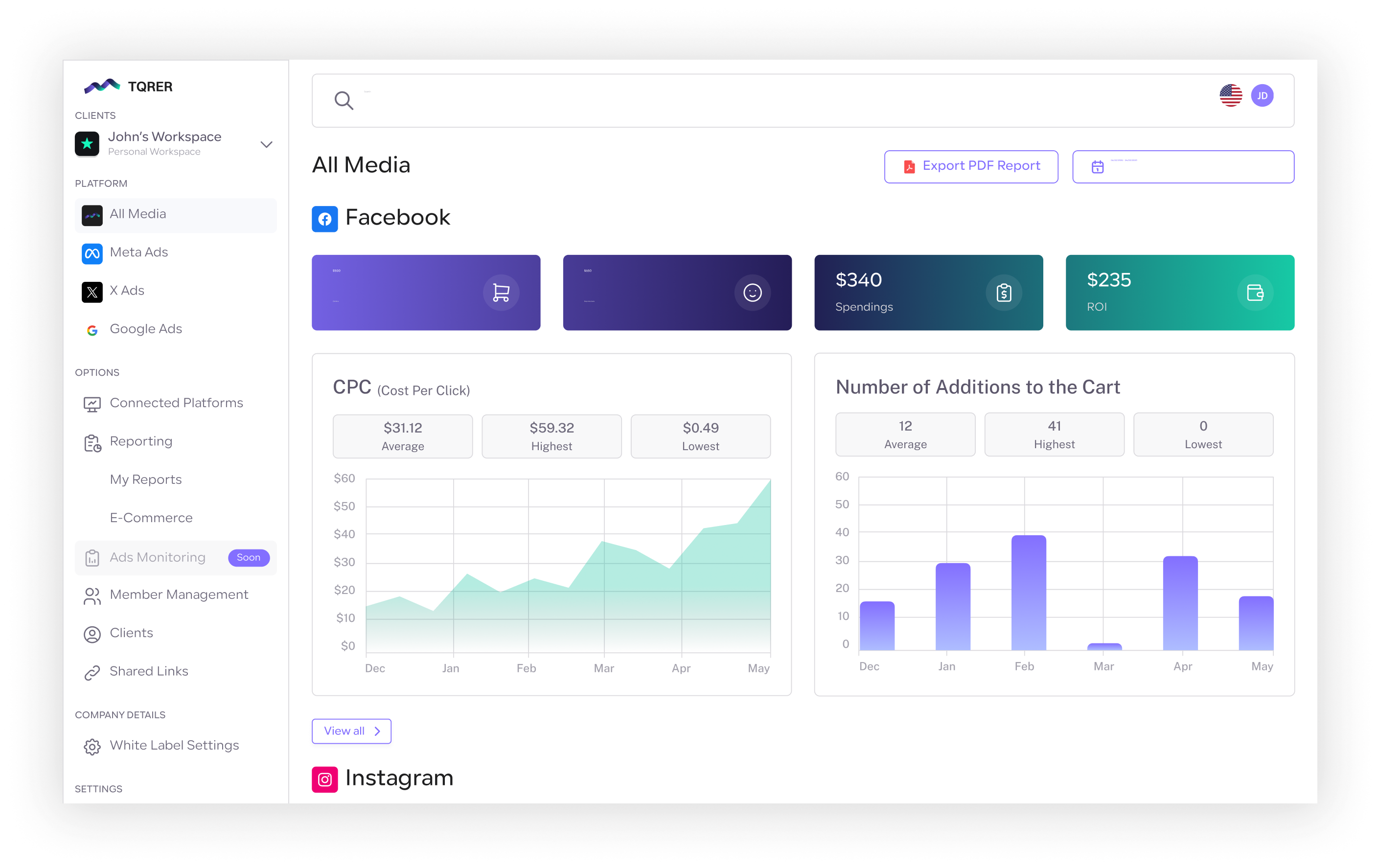 Taqrer dashboard preview